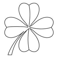 Clover leaf icon, outline style vector