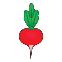 Radish icon, cartoon style vector