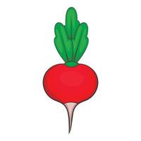 Radish icon, cartoon style vector