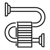 Hot heated towel rail icon, outline style vector