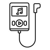 Running music player icon, outline style vector