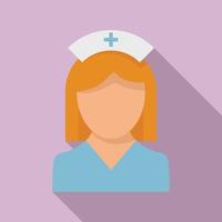 Nurse lady icon, flat style vector