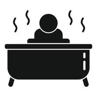 hombre en icono de jacuzzi, estilo simple vector