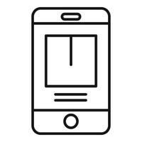 Phone tracking home delivery icon, outline style vector