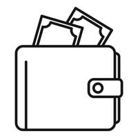 Money wallet icon, outline style vector