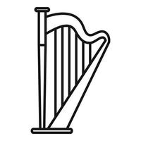 Harp classic icon, outline style vector