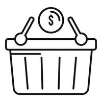 Sales basket icon, outline style vector