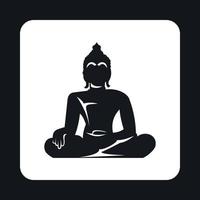 Buddha statue icon, simple style vector