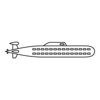 Submarine icon, outline style vector