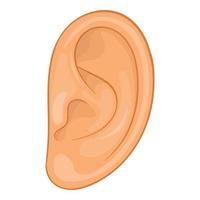 Ear icon, cartoon style vector