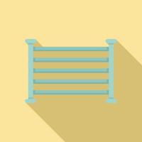 Electric heated towel rail icon, flat style vector