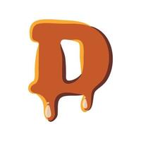 Letter D from caramel icon vector