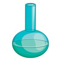 Chemical laboratory flask icon, cartoon style vector