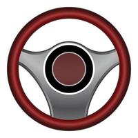 Car steering wheel icon, cartoon style vector