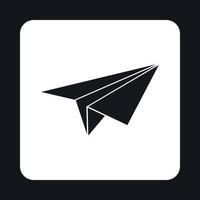 Paper plane icon, simple style vector