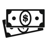 Bank teller cash icon, simple style vector