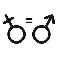 Gender equality icon, simple style vector