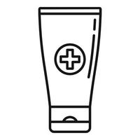 Disinfection cream tube icon, outline style vector