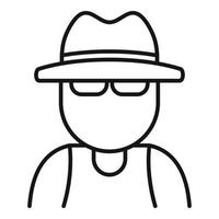 Man hitchhiking icon, outline style vector