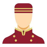 Doorman in red uniform icon vector