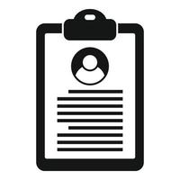 Personal information clipboard icon, simple style vector