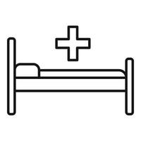 icono de cama de hospital, estilo de contorno vector