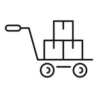 Parcel cart icon, outline style vector