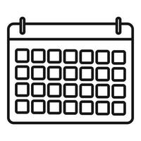 icono de calendario de entrenador personal, estilo de esquema vector