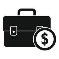 Broker briefcase icon, simple style vector