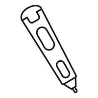3d pen tool icon, outline style vector