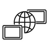Network remote access icon, outline style vector