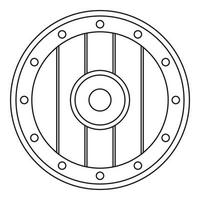 Round army shield icon, outline style vector
