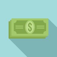 Dollar money cash icon, flat style vector