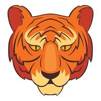 icono de cabeza de tigre, estilo de dibujos animados vector