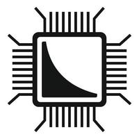 Nanotechnology pc microchip icon, simple style vector