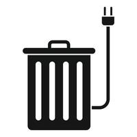 icono de papelera de reciclaje limpio, estilo simple vector