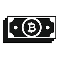 icono de efectivo bitcoin, estilo simple vector