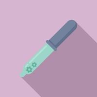 Nanotechnology pipette icon, flat style vector