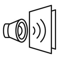 Sound absorption icon, outline style vector