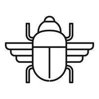 Ancient scarab beetle icon, outline style vector