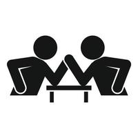 Table arm wrestling icon, simple style vector