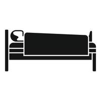 Man at hospital bed icon, simple style vector