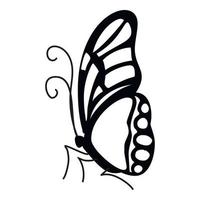 Contour butterfly icon, simple style vector