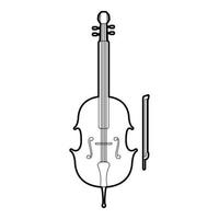 icono de violín, estilo de esquema vector