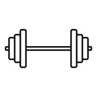 Steel barbell icon, outline style vector