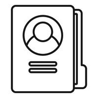 Personal information folder icon, outline style vector