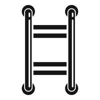 Device heated towel rail icon, simple style vector