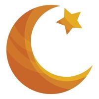 Turkey star and crescent icon, cartoon style vector