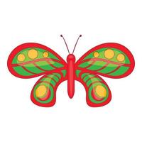 Butterfly with ornament icon, cartoon style vector