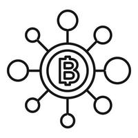 Bitcoin scheme icon outline vector. Graph currency vector